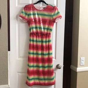 Brand new with tag J.Crew watermelon sequin dress size 00.